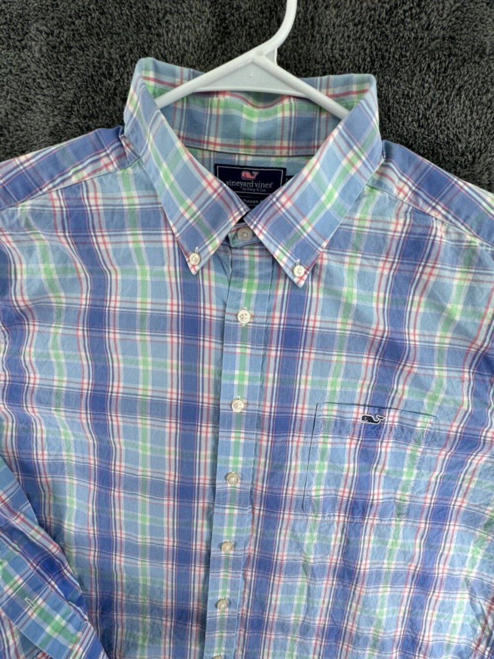 Vineyard Vines Button Up Shirt Long Sleeve Men 2XL Slim Fit Tucker Cotton Plaid